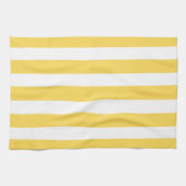 黄色と白のデッキチェアのストライプ キッチンタオル (横)