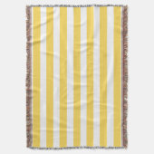 黄色と白のデッキチェアのストライプ スローブランケット (正面縦)