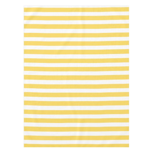 黄色と白のデッキチェアのストライプ テーブルクロス (正面)