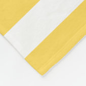 黄色と白のデッキチェアのストライプ フリースブランケット (角)