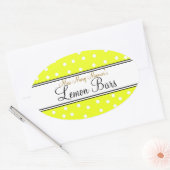 黄色と白のドット – ビジネス食品ラベル 楕円形シール (封筒)