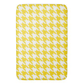 黄色と白のハウンドトゥースチェック バスマット (正面縦)