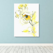 黄色と白のバラ キャンバスプリント (インサイチュ (ウッドフロア))