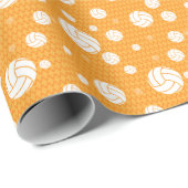 黄色と白のバレーボールパターン（の模様が）ある ラッピングペーパー (ロールコーナー)