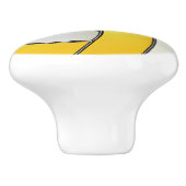 黄色と白のバレーボール セラミックノブ (側面)