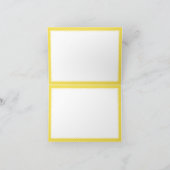 黄色と白のパペルピカド男の赤ちゃんシャワー サンキューカード (内部)