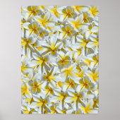 黄色と白のフランギパニの花の房、 ポスター (正面)