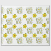 黄色と白のフランギパニマットラッピング紙 ラッピングペーパー (フラット)