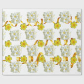 黄色と白のフランギパニマットラッピング紙 ラッピングペーパー (フラット)