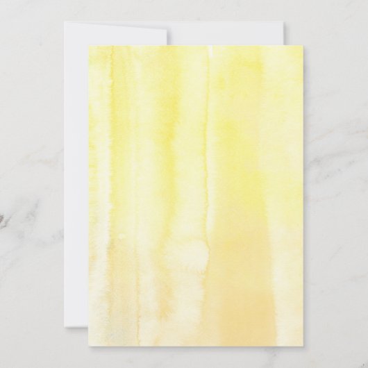 黄色と白のフローラエレガントヴィンテージ誕生日 招待状 (裏面)