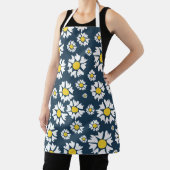 黄色と白のフローラオンブルーオールオーバープリントエプロン エプロン (インサイチュ)