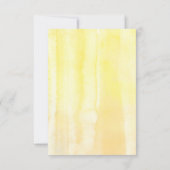 黄色と白のフローラ結婚式RSVP 出欠カード (裏面)