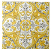 黄色と白のポルトガル語セラミックタイル タイル (正面)