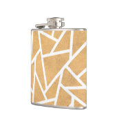 黄色と白のモザイク模様 フラスク (左)