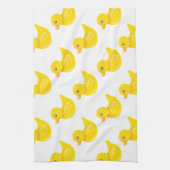 黄色と白のラバーダック、ダッキー(アヒルちゃん) キッチンタオル (縦)