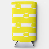 黄色と白の円の形 スリム缶クーラー (正面)