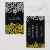 黄色と白の円パターンコンボ 名刺 (正面/裏面)