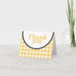 黄色と白の千鳥格子のカスタムサンキューカード サンキューカード