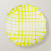 黄色と白の四角形のタイル ラウンドクッション (裏面)