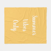 黄色と白の夏の雰囲気のみ フリースブランケット (正面(横))