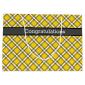 黄色と白の格子模様 ラージペーパーバッグ (裏面)