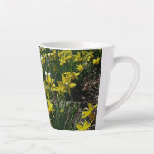黄色と白の水仙の春の花 カフェラテマグ (右)