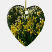 黄色と白の水仙の春の花 セラミックオーナメント (右)