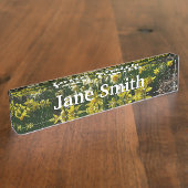 黄色と白の水仙の春の花 デスクネームプレート (側面)