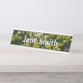 黄色と白の水仙の春の花 デスクネームプレート (正面)