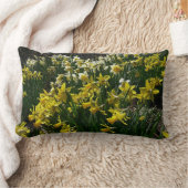 黄色と白の水仙の春の花 ランバークッション (ブランケット)