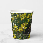 黄色と白の水仙の春の花 紙コップ (裏面)