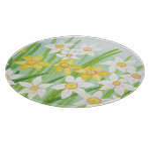 黄色と白の水仙の春 カッティングボード (角)