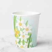 黄色と白の水仙春紙カップ 紙コップ (裏面)