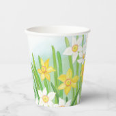 黄色と白の水仙春紙カップ 紙コップ (正面)