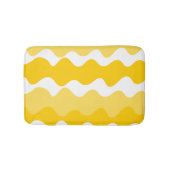 黄色と白の水平方向の波型パターン バスマット (正面)
