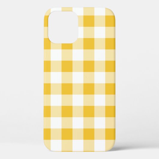 黄色と白の水牛の格子柄のギンガム Case-Mate iPhoneケース (裏面)