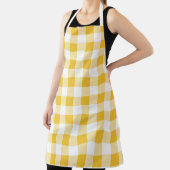 黄色と白の水牛の格子柄 エプロン (インサイチュ)
