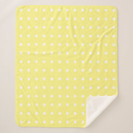 黄色と白の水玉模様 シェルパブランケット
