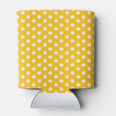 黄色と白の水玉模様 パーソナライズされた 缶クーラー (裏面)