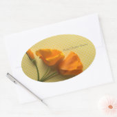 黄色と白の水玉模様 楕円形シール (封筒)