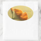 黄色と白の水玉模様 楕円形シール (バッグ)