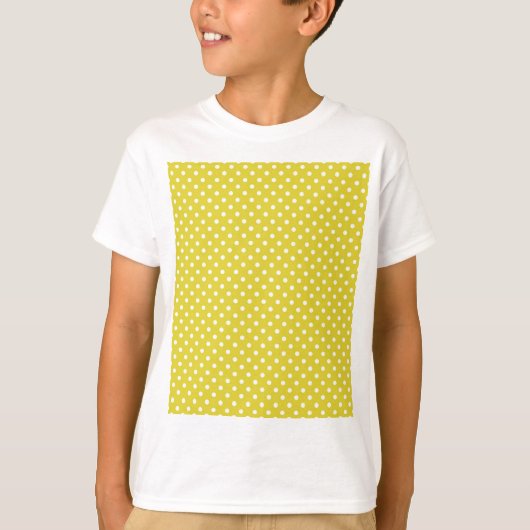 黄色と白の水玉模様 Tシャツ (正面)