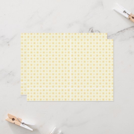 黄色と白の背景に小さな円 招待状 (正面/裏面インサイチュ)