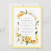 黄色と白の花 | 追悼カード 招待状 (正面)