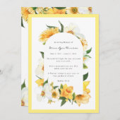 黄色と白の花 | 追悼カード 招待状 (正面/裏面)