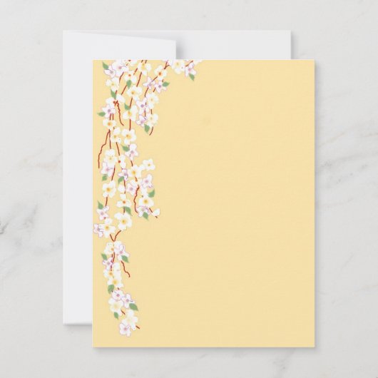 黄色と白の花 50周年記念 招待状 (裏面)