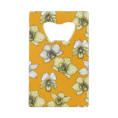 黄色と白の蘭の花 クレジットカード栓抜き (裏面)