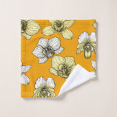 黄色と白の蘭の花 バスタオルセット (ウォッシュタオル)