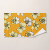 黄色と白の蘭の花 バスタオルセット (ハンドタオル)