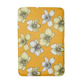 黄色と白の蘭の花 バスマット (正面縦)